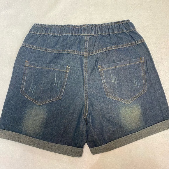 Elasticated waist jean short with drawstring - Picture 2 of 2